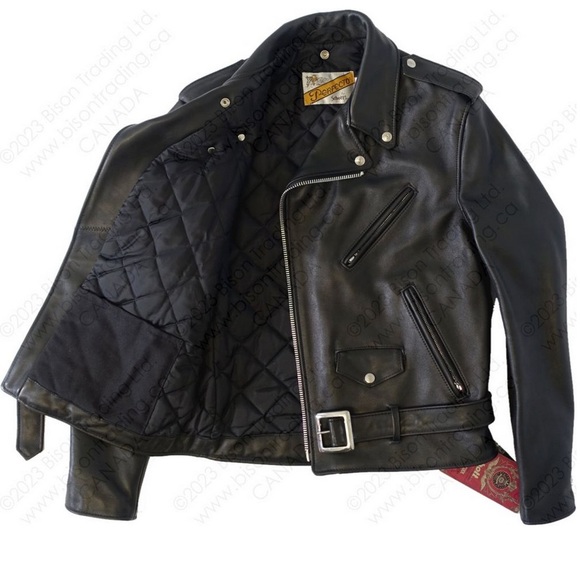 Schott black biker leather jacket - Picture 7 of 7